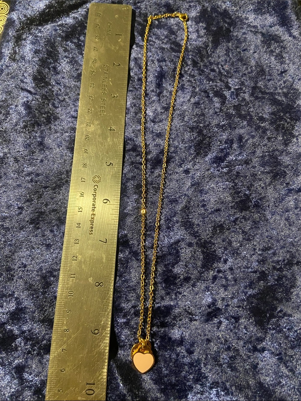 Tiffany Designs Gold Chain with Pink Heart Pendant
